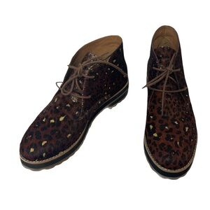 Madewell Leopard Print Genuine Calf Hair Ankle Boots